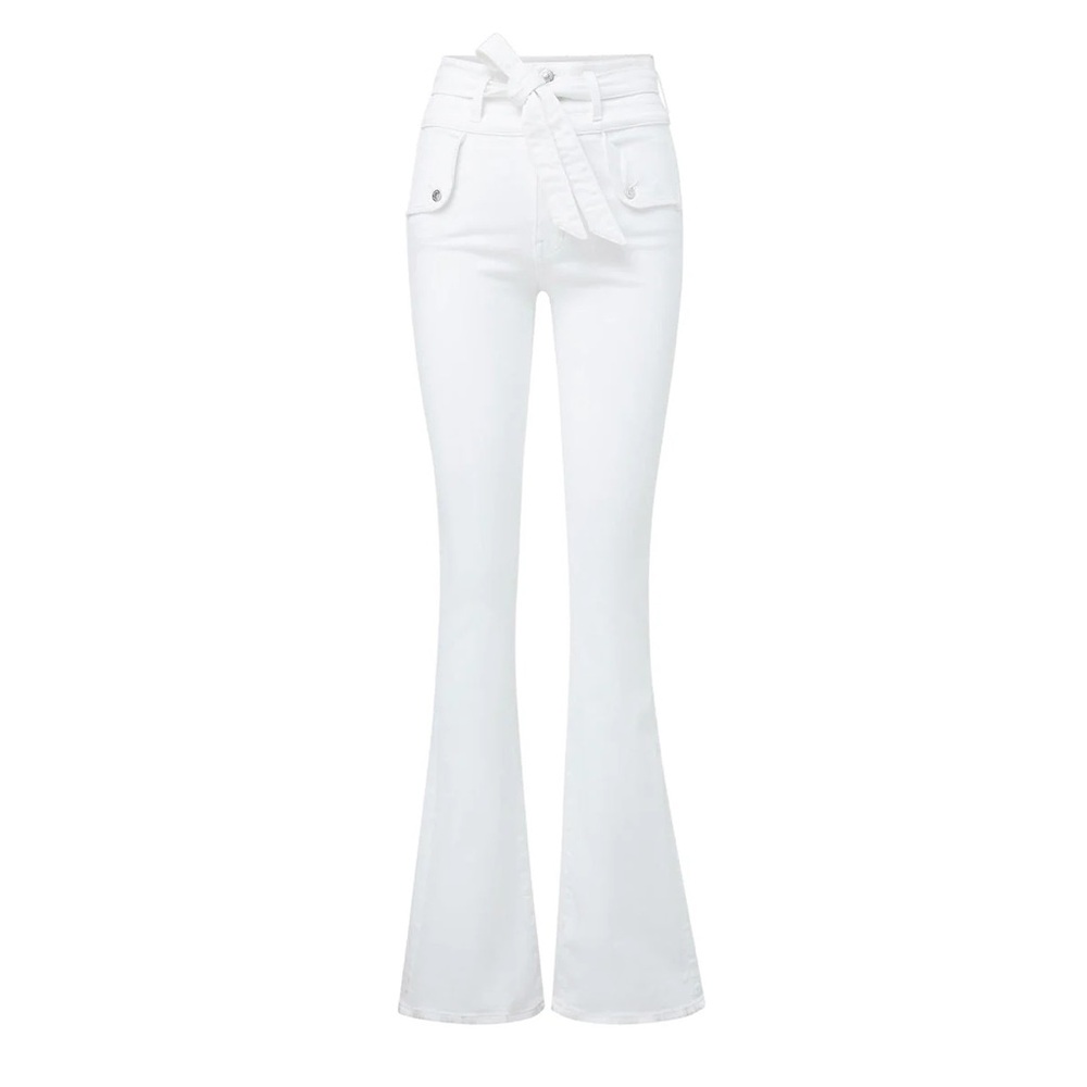 Veronica Beard Giselle Skinny-Flare Jean in White💫
